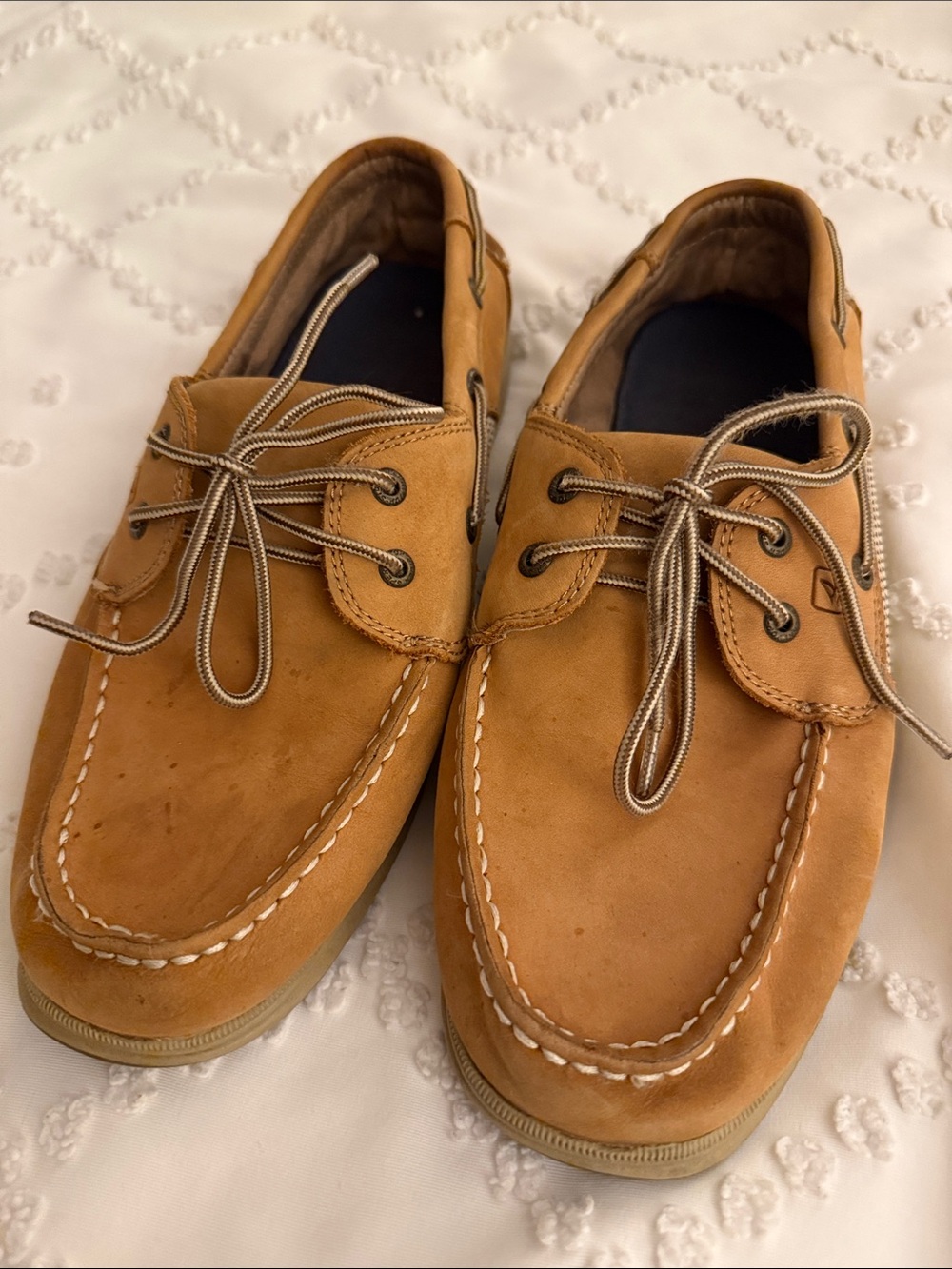 Sperry Wheat/Tan Leather Moccasin Boat Shoes